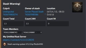 Stash Warning System